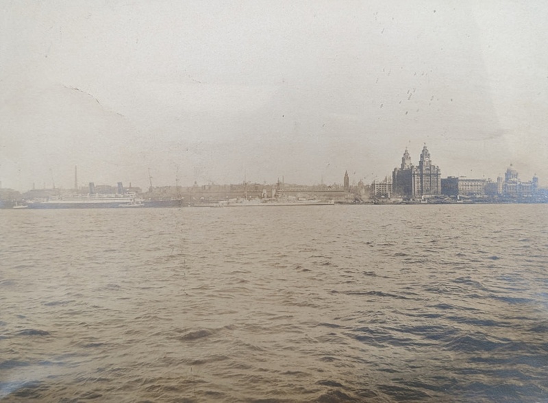 Photograph Across River Mersey with the Carmenia Docked at Liverpool - 1921; Unknown; BIKGM.W742