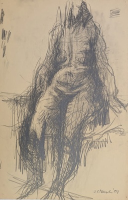 Leaning Nude; Horsfield, Nicholas (1917-2005); 1981; BIKGM.8919