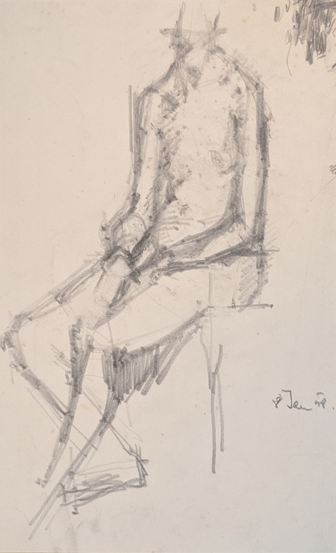 Seated Nude; Horsfield, Nicholas (1917-2005); c. 1958; BIKGM.8999