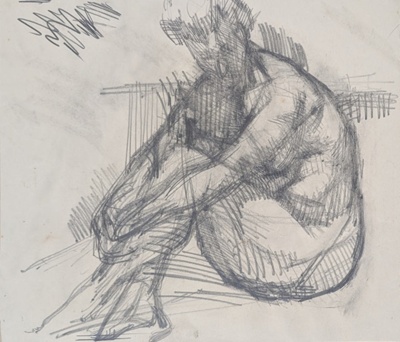 Seated Nude; Horsfield, Nicholas (1917-2005); c. 1947; BIKGM.8977