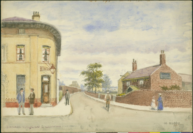 Liscard: Wellington Hotel and Seaview Road, Corner Mid. 1880's; Hopps, Harold; BIKGM.W311