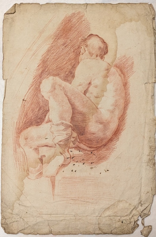 Figures Study of a Seated Male Nude; BIKGM.6324