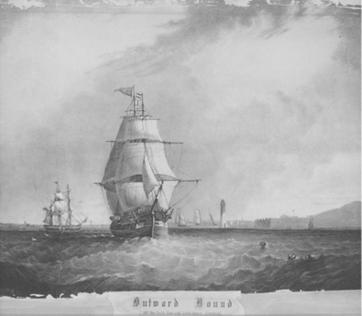 Outward bound off Rock Fort & Lighthouse; Unknown; BIKGM.W610