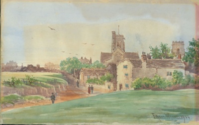 Wallasey Church and Tower from Folly Lane 1904; Waugh, Frederick; BIKGM.W80