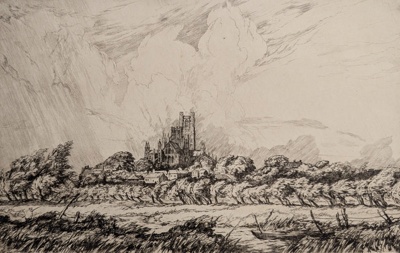 Ely from the Meadows; Robins, William Palmer (1882-1959); 1946; BIKGM.9271