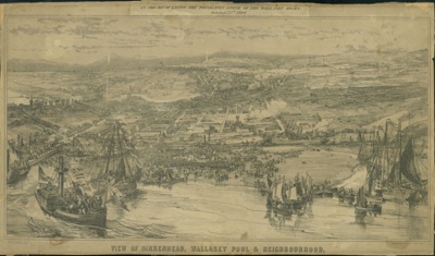 View of Birkenhead, Wallasey Pool & Neighbourhood ; Maclure, Thomas Kaye; BIKGM.1333