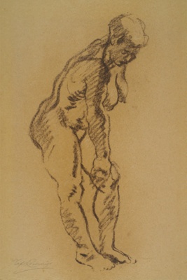 Female Nude Leaning Forward; Rosenvinge, Olaf (1913-2004); BIKGM.8825