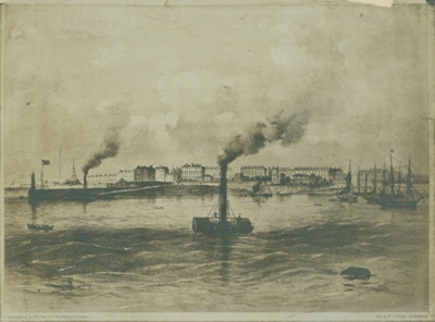 Birkenhead with Woodside Pier & Ferry 1855; Unknown; BIKGM.289