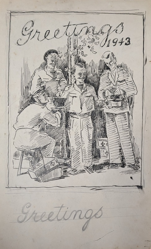 Sketch for Christmas Greeting Design 1943; Burke, Thomas; c.1943; BIKGM.7343.28