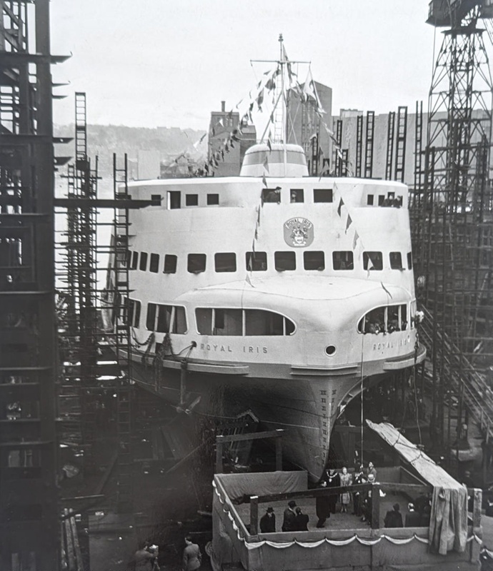 Launching of the Royal Iris, Glasgow, Built 1951; Unknown; BIKGM.W719