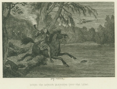 Herne the Hunter plunging into the lake; Cruikshank, George; BIKGM.1952p