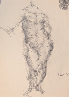 Standing Nude; Horsfield, Nicholas (1917-2005); 1966; BIKGM.8996
