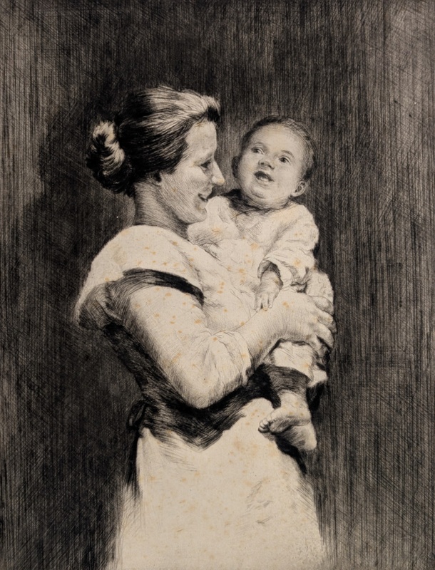Mother and Child; Tushingham, Sidney (1884-1968); BIKGM.9146