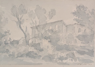 House and Trees (Isle of Wight?); Steer, Philip Wilson; 1919; BIKGM.3031