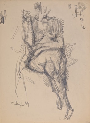 Seated Nude; Horsfield, Nicholas (1917-2005); 1949; BIKGM.8904