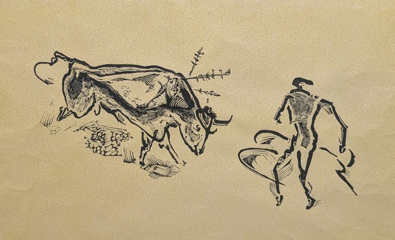 Bull Fight 1; Hermes, Gertrude (1901-1983); 1954; BIKGM.9100