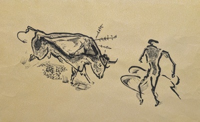 Bull Fight 1; Hermes, Gertrude (1901-1983); 1954; BIKGM.9100