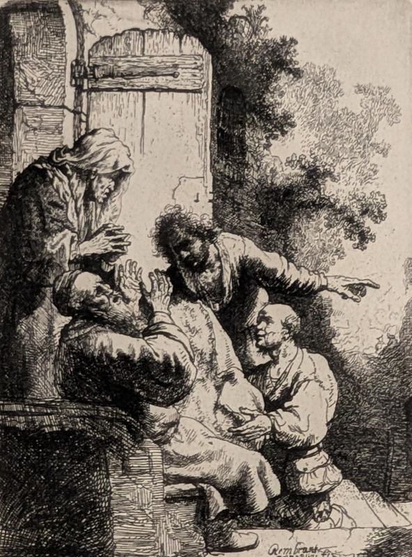 Joseph's Coat Brought to Jacob; Rembrandt, van Rijn (1606-1669) (reproduction of); BIKGM.9154