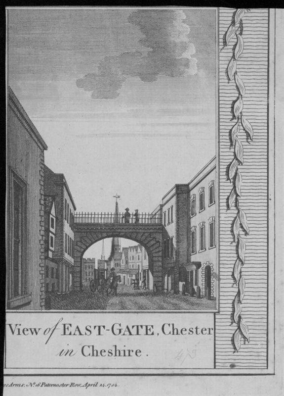 View of the East Gate, Chester in Cheshire 1784; Unknown; BIKGM.7683