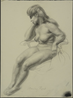 Study of Nude Woman Sitting Holding Head; Reed, Stanley; BIKGM.5655