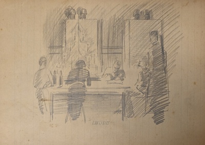 Sketch of Military Personnel - "Edelweiss"; Burke, Thomas; 1941-1945; BIKGM.7343.39