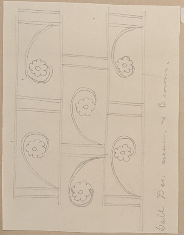 Wall decoration - pencil sketch; Richards, Albert; 1935-1939; BIKGM.7044.2