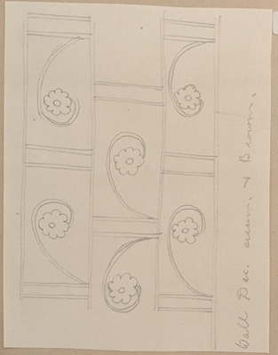 Wall decoration - pencil sketch; Richards, Albert; 1935-1939; BIKGM.7044.2