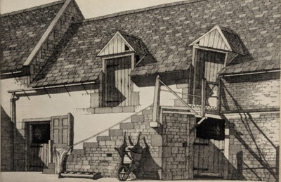 A Cotswold Barn - Ebrington Hill; Taylor, Albert (1918-1987); BIKGM.9236