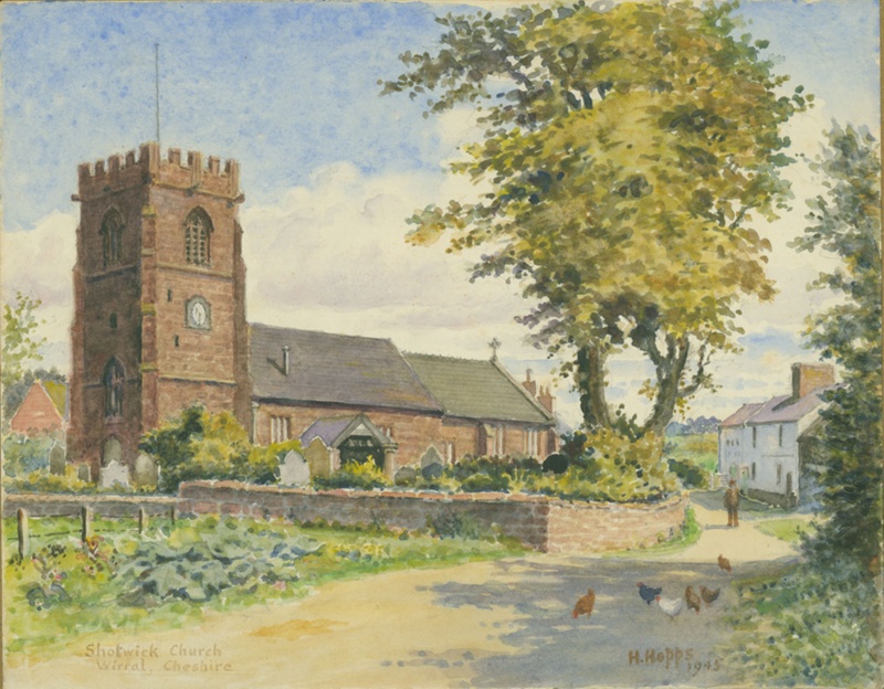 Shotwick Church, WIrral, Cheshire 1945; Hopps, Harold; BIKGM.W343