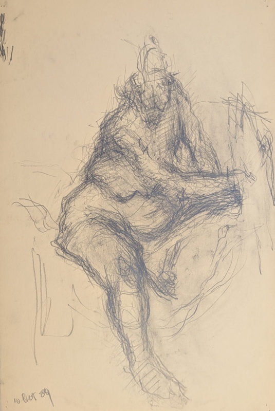 Seated Nude; Horsfield, Nicholas (1917-2005); 1989; BIKGM.8926