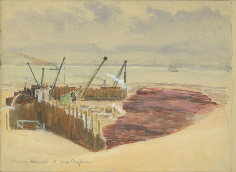 Making Sea Wall at New Brighton; Unknown; BIKGM.W552