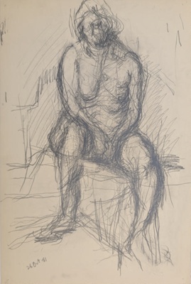 Seated Nude; Horsfield, Nicholas (1917-2005); 1981; BIKGM.8921