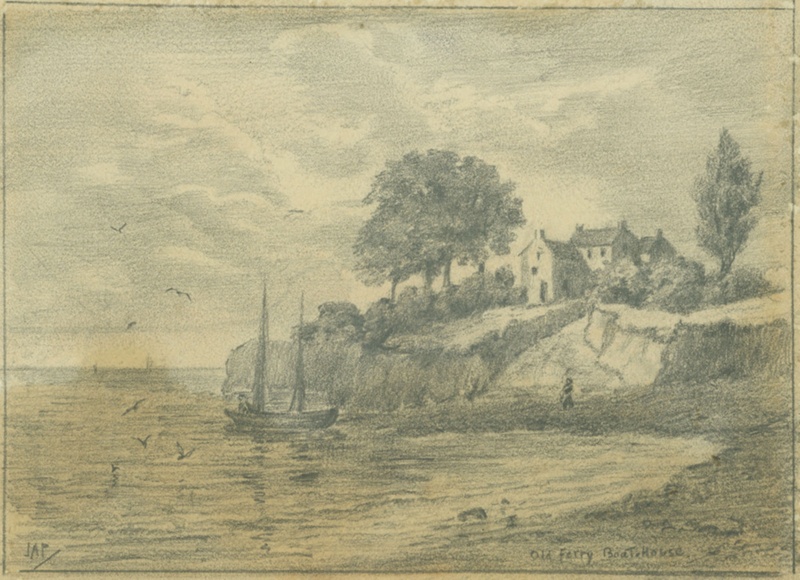 Old Ferry Boat-House, Woodside 1825; Unknown; BIKGM.172b
