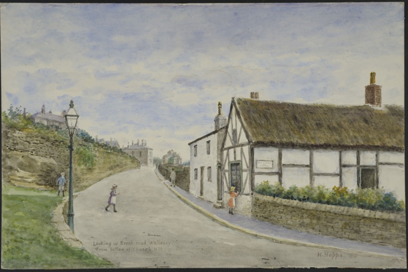 Breck Road, Wallasey from Church Hill; Hopps, Harold; 1910; BIKGM.W229