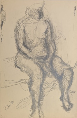 Seated Nude; Horsfield, Nicholas (1917-2005); 1980; BIKGM.8929