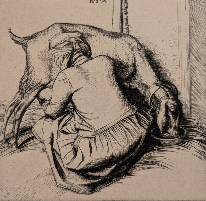 Woman Milking Goat; Austin, Robert (1895-1973); 1925; BIKGM.9210
