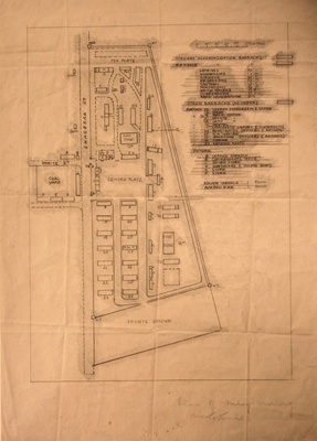 Plan of Milag-Manlag POW Camp; Burke, Thomas; c. 1943; BIKGM.7343.33