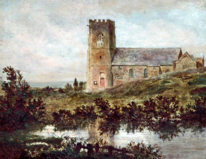 Wallasey Church, Bidston Moss in background; Davis, William; BIKGM.W162