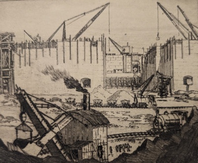 The New Dock at Bromborough; Clark, Charles Herbert (1890-1950); 1929; BIKGM.9278