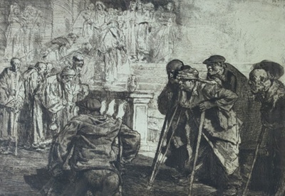 The Raising of Lazarus; Brangwyn, Frank (1867-1956); BIKGM.7576