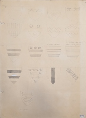 Seventeen Pencil Sketches of Heraldic Shields; Richards, Albert; 1935-1939; BIKGM.7109