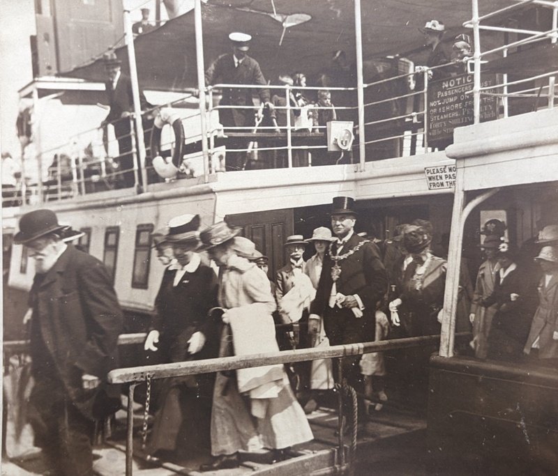 Mayors Party Coming Off One of the Wallasey Ferries; Unknown; BIKGM.W739