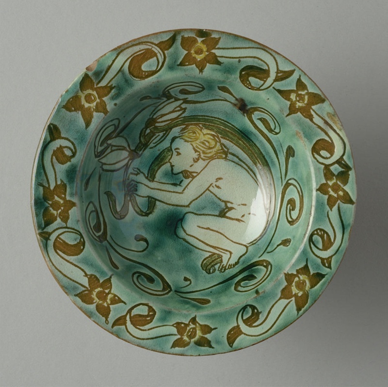 dish; Della Robbia Pottery; BIKGM.3369