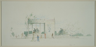 Figures in a Neo-Classical Landscape; Rosenvinge, Olaf (1913-2004); BIKGM.8819