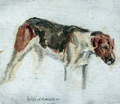Sketch of a dog; Crooke, Muriel Elise (1901-1975); BIKGM.W513