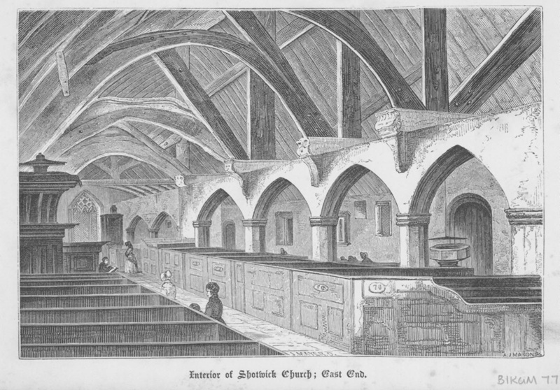 Interior of Shotwick Church, East End; Mayer, J; BIKGM.7730