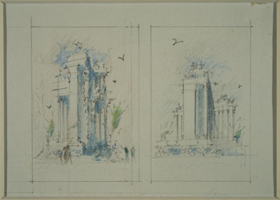 Architecture Colour Sketches; Rosenvinge, Olaf (1913-2004); BIKGM.8824