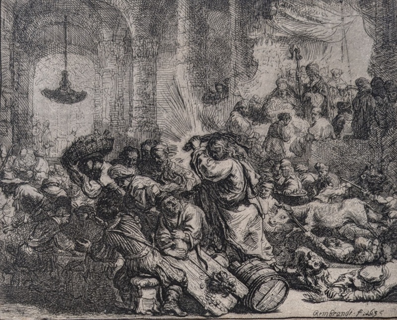 Christ Purifying The Temple; Rembrandt, van Rijn (1606-1669) (attributed to); 1635; BIKGM.2593