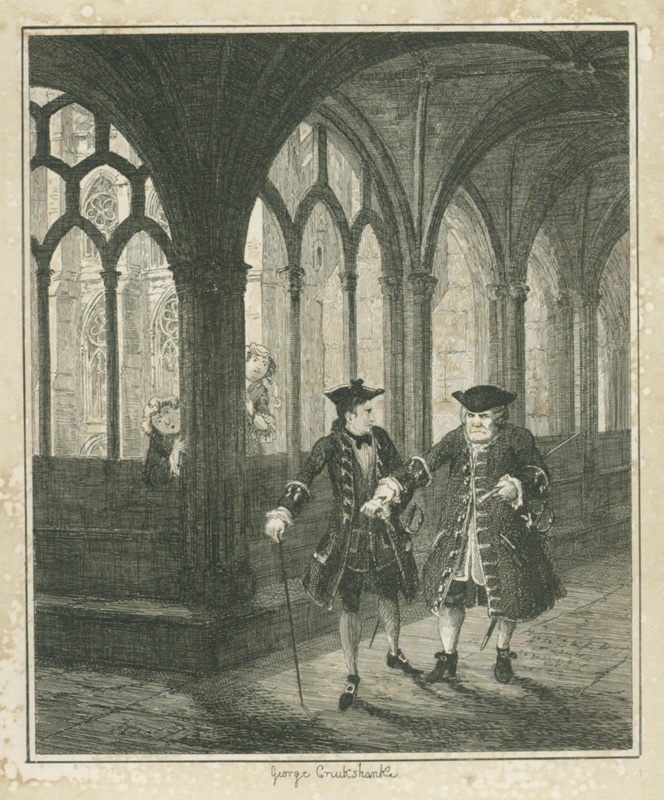 Randulph's Interview with Cordwell Firebras in the Cloisters of Westminster Abbey; Cruikshank, George; BIKGM.1952ab