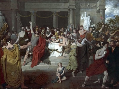 Brutus haranguing over the body of Lucretia; Eastlake, Charles Lock, Sir; BIKGM.33